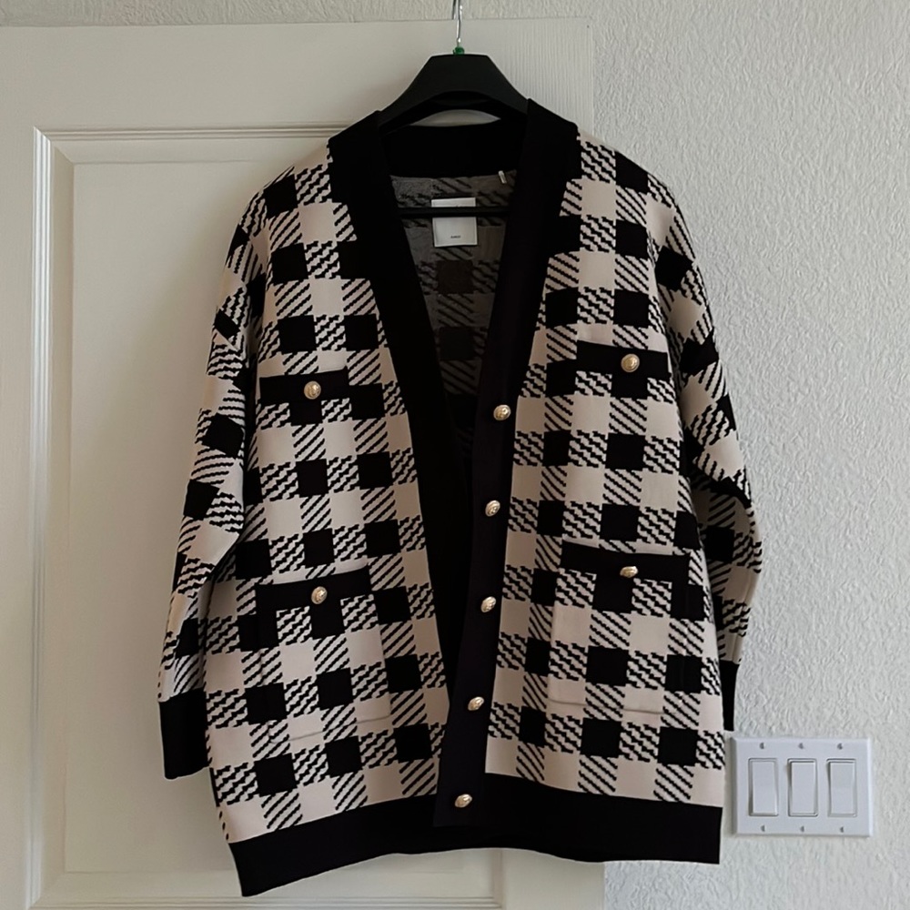 Sandro houndstooth cardigan